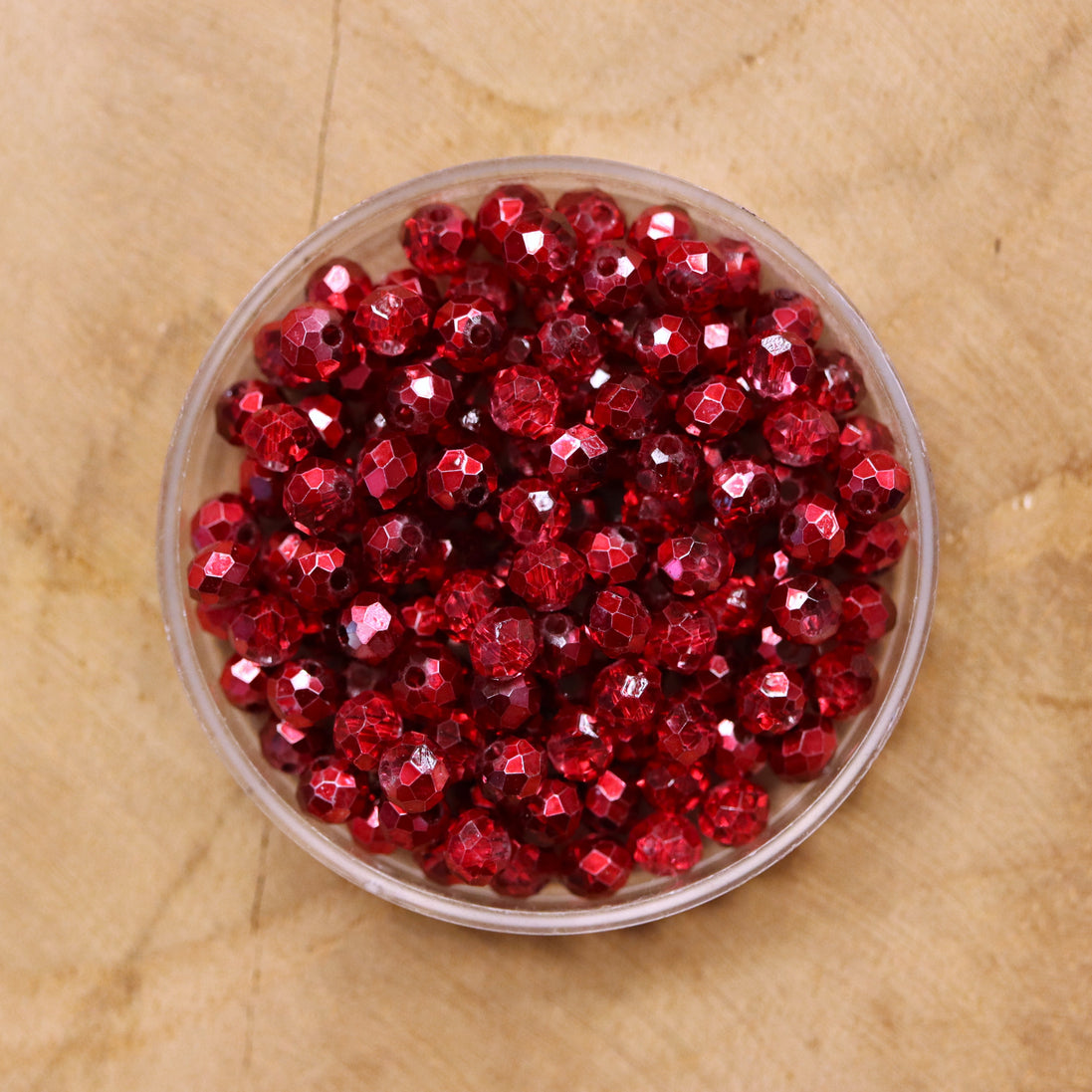 Rondel facetkralen 3x4 mm - AB wine red