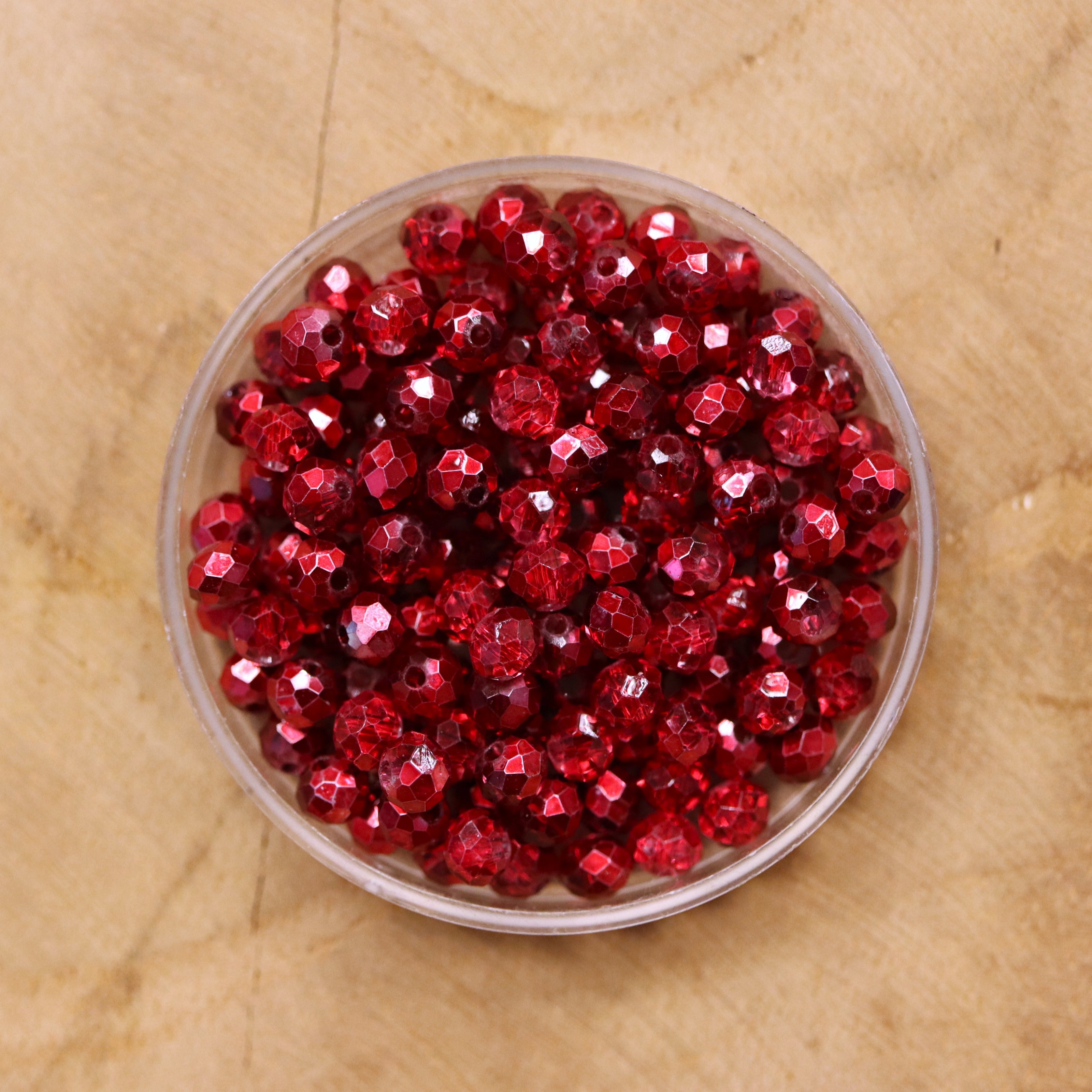 Rondel facetkralen 3x4 mm - AB wine red