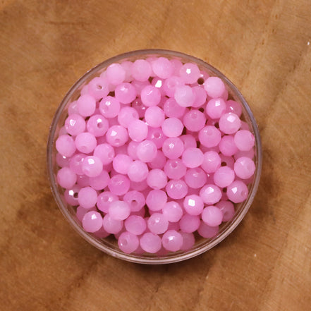 Rondel facetkralen 3x4 mm - Soft pink