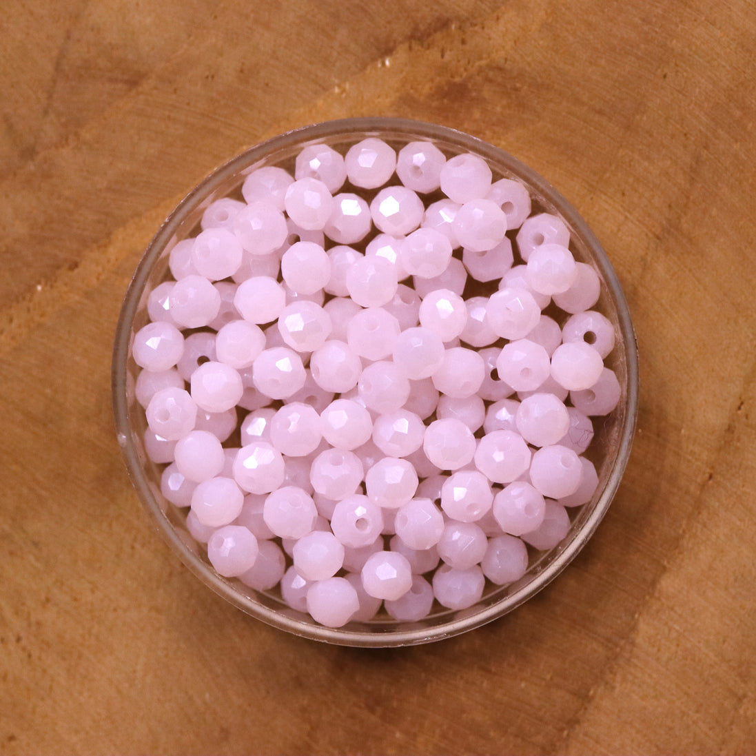 Rondel facetkralen 3x4 mm - Powder pink