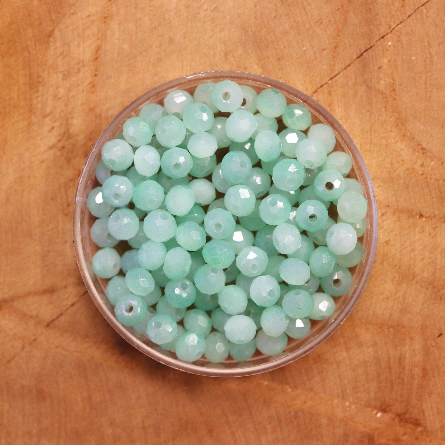 Rondel faceted beads 2x3 mm Crystal light aqua