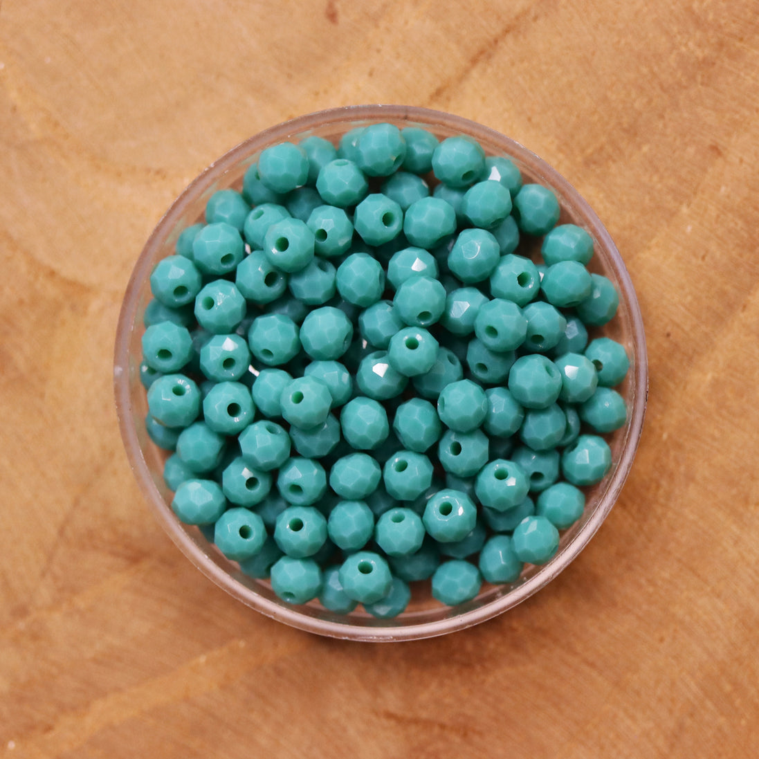 Rondel facetkralen 3x4 mm - Turquoise green