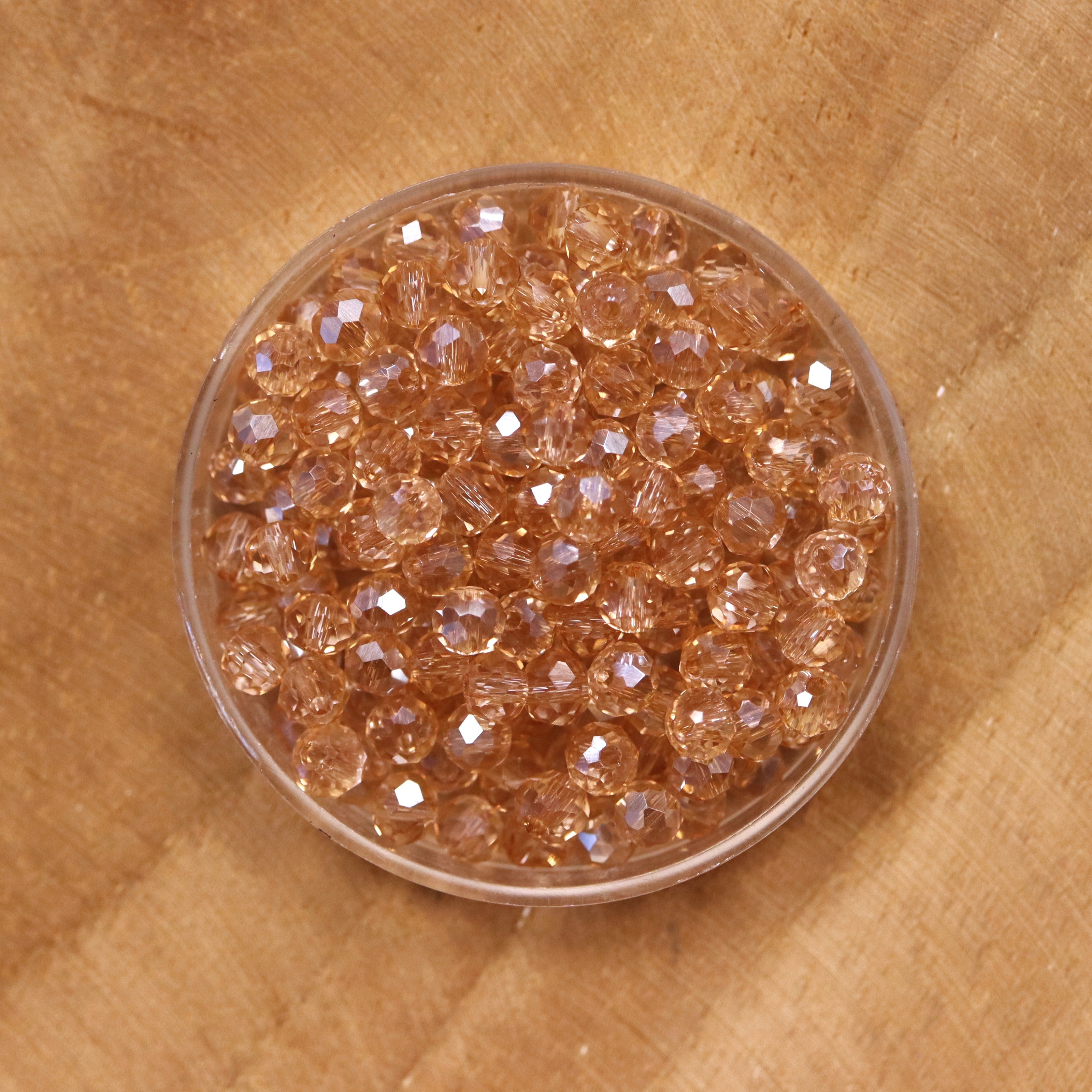 Rondel facetkralen 3x4 mm - Pink topaz