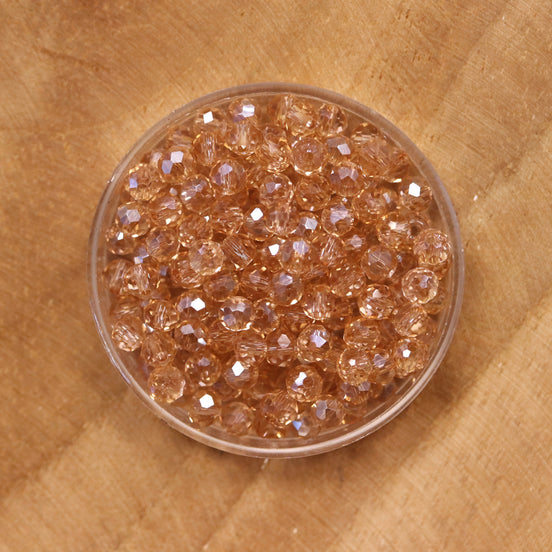 Rondel facetkralen 3x4 mm - Pink topaz