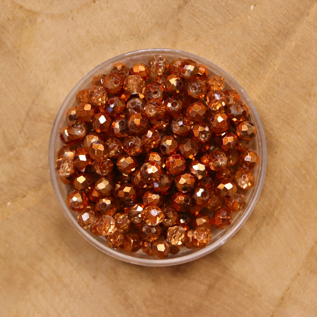 Rondel facetkralen 3x4 mm - Copper plated