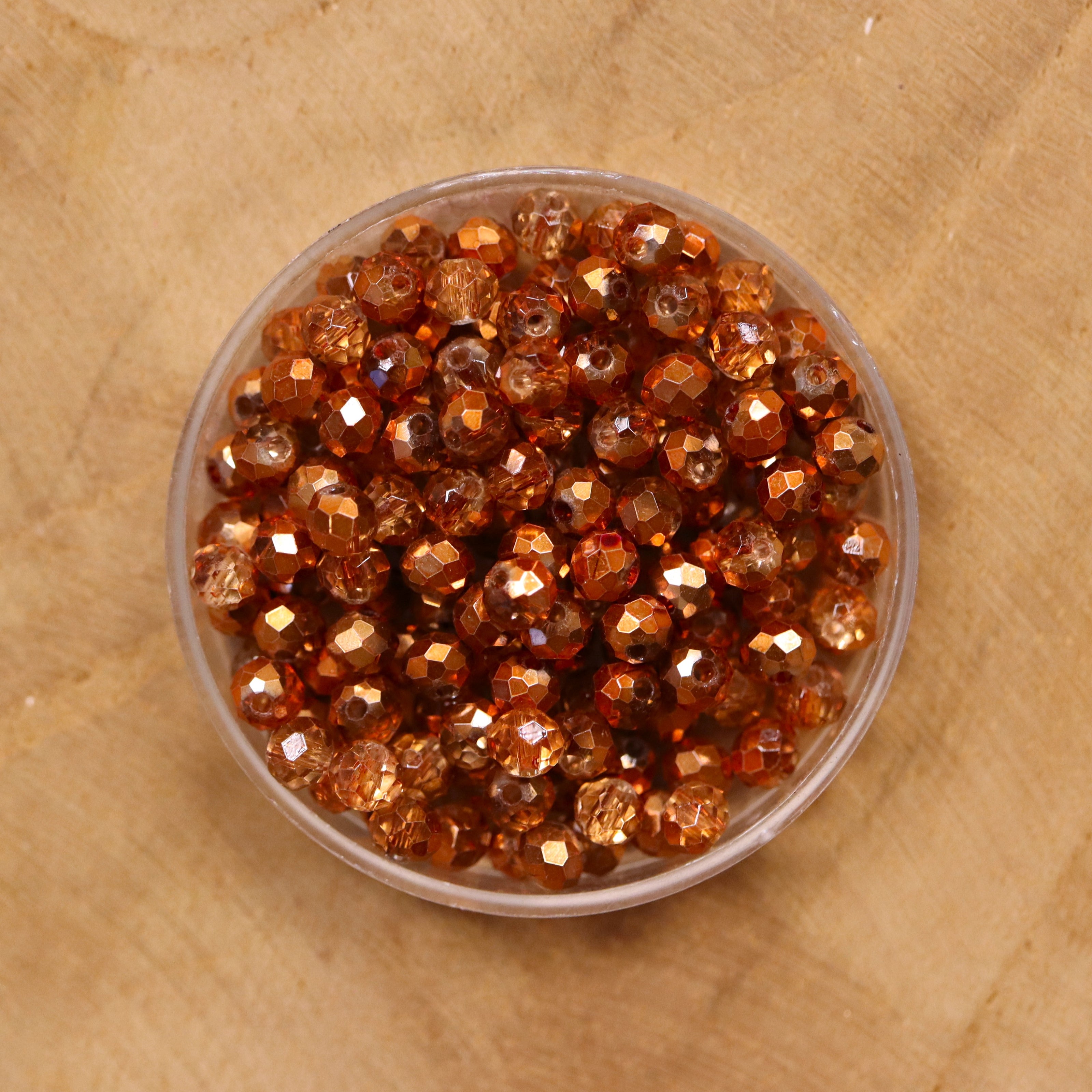 Rondel facetkralen 3x4 mm - Copper plated