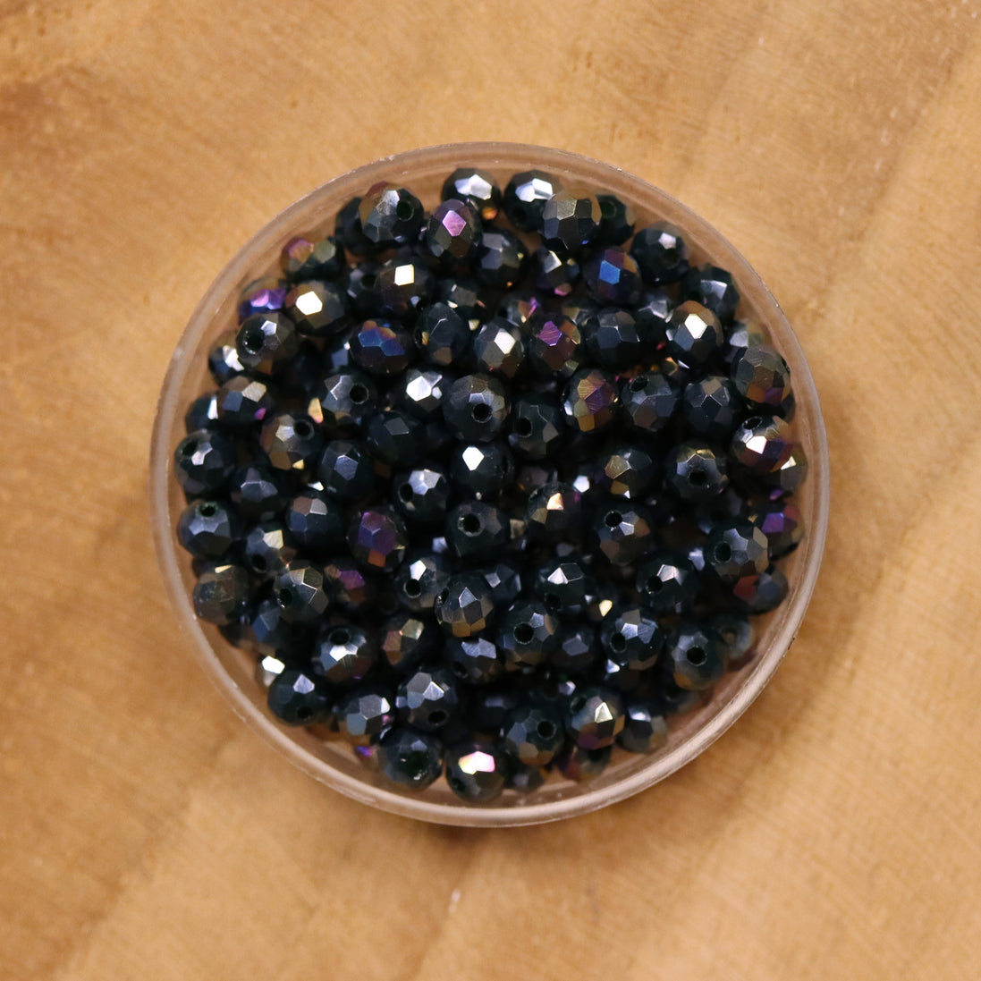 Rondel facetkralen 3x4 mm - AB jet copper