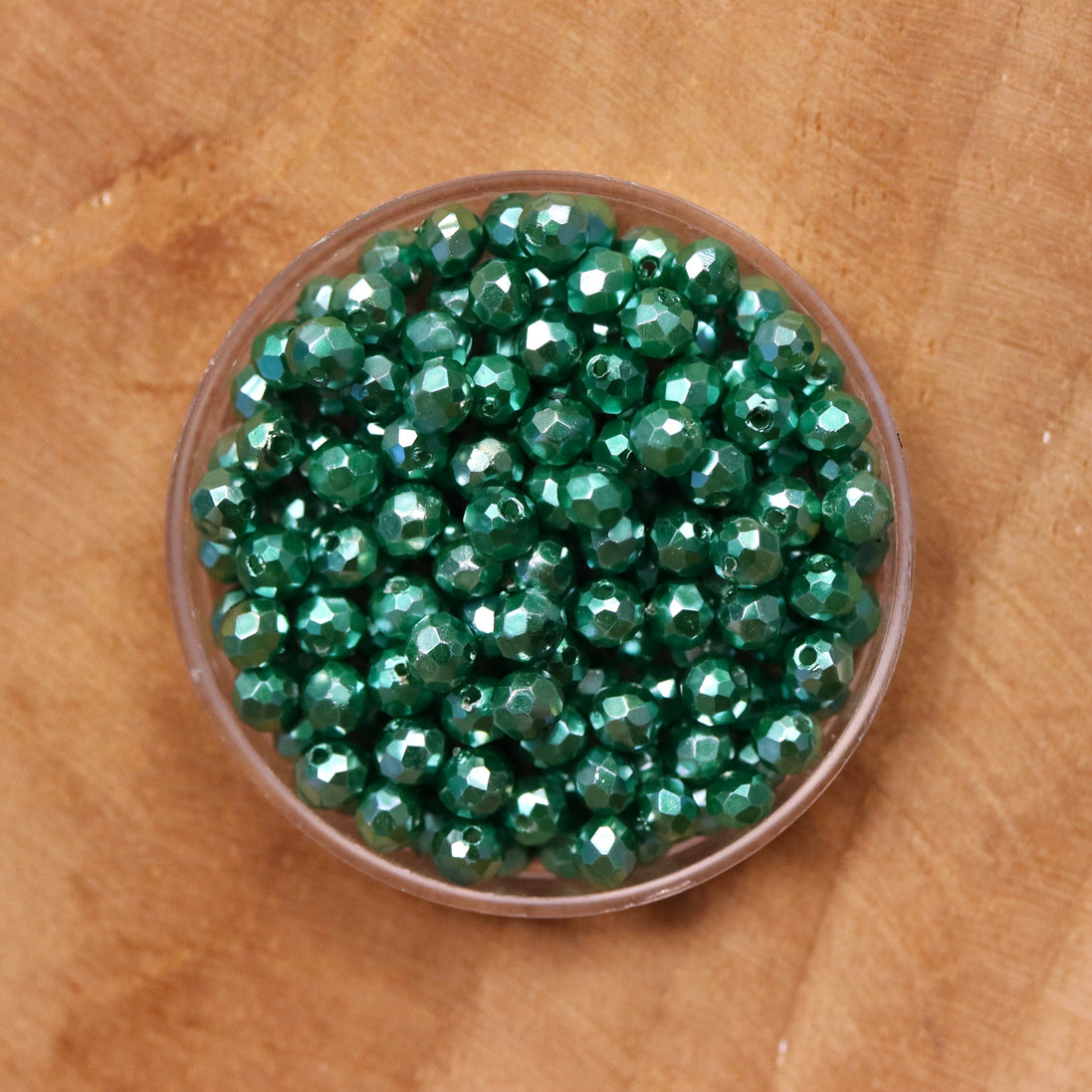 Rondel facetkralen 3x4 mm - Forest green diamond coating