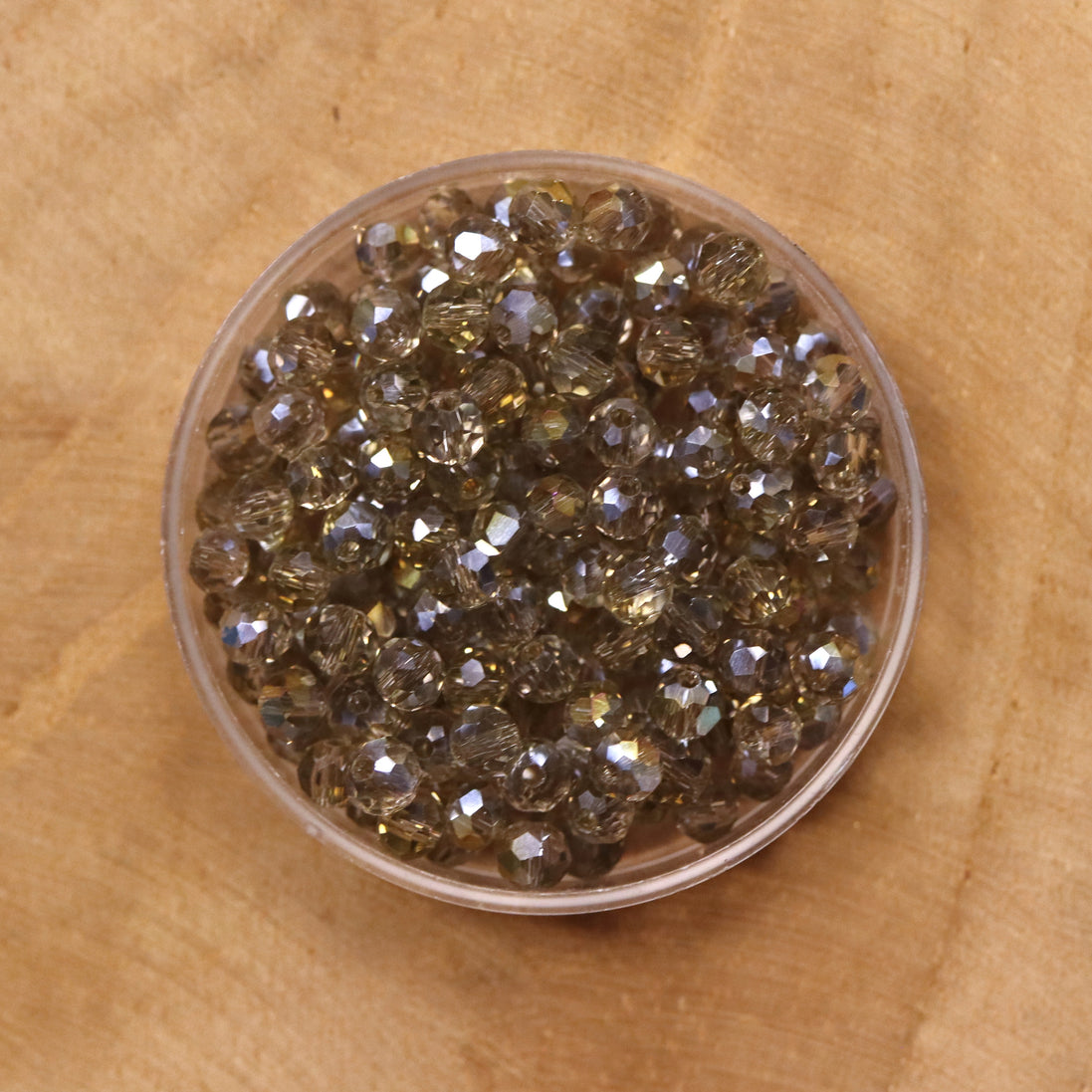 Rondel facetkralen 3x4 mm - Grey AB