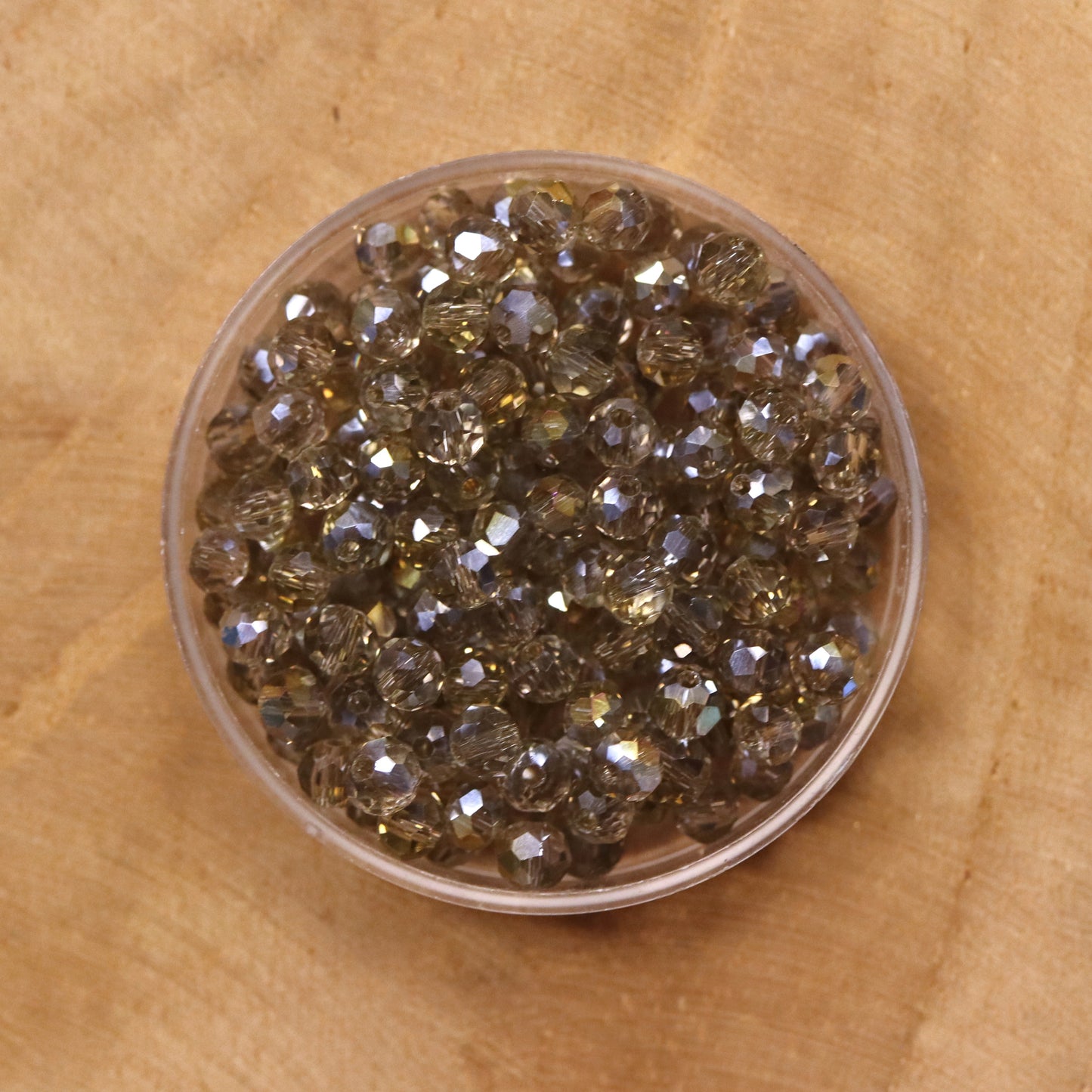 Rondel faceted beads 2x3 mm Crystal light aqua