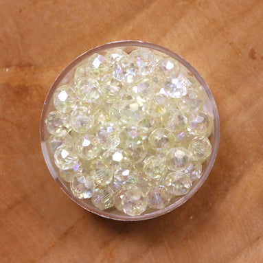 Rondel facetkralen 4x6 mm - Light lemon