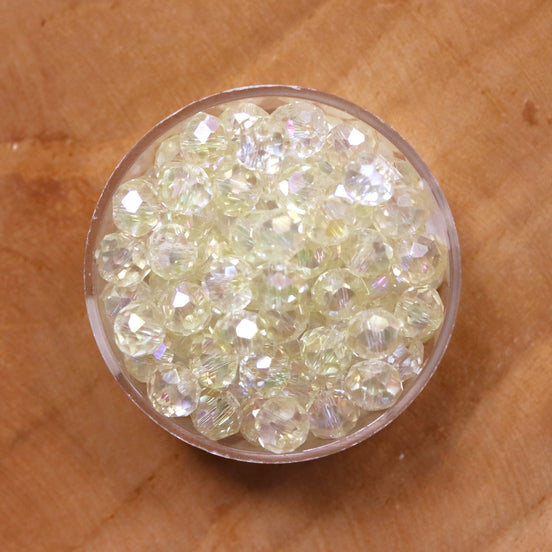 Rondel facetkralen 4x6 mm - Light lemon