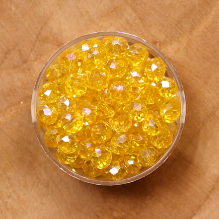 Rondel facetkralen 4x6 mm - Golden yellow