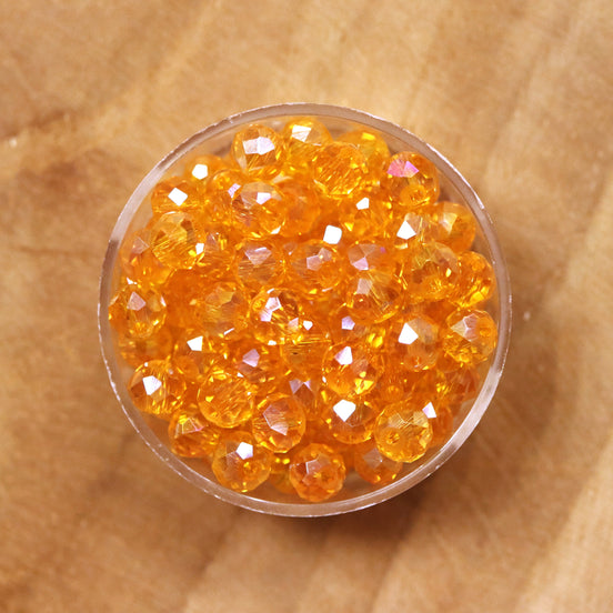 Rondel facetkralen 4x6 mm - Orange