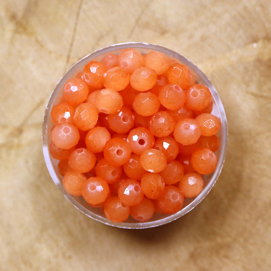 Rondel facetkralen 4x6 mm - Coral