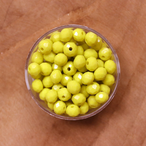 Rondel facetkralen 4x6 mm - Yellow