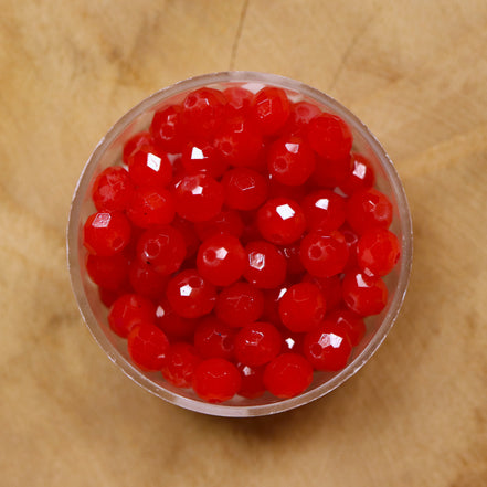 Rondel facetkralen 4x6 mm - Cherry red