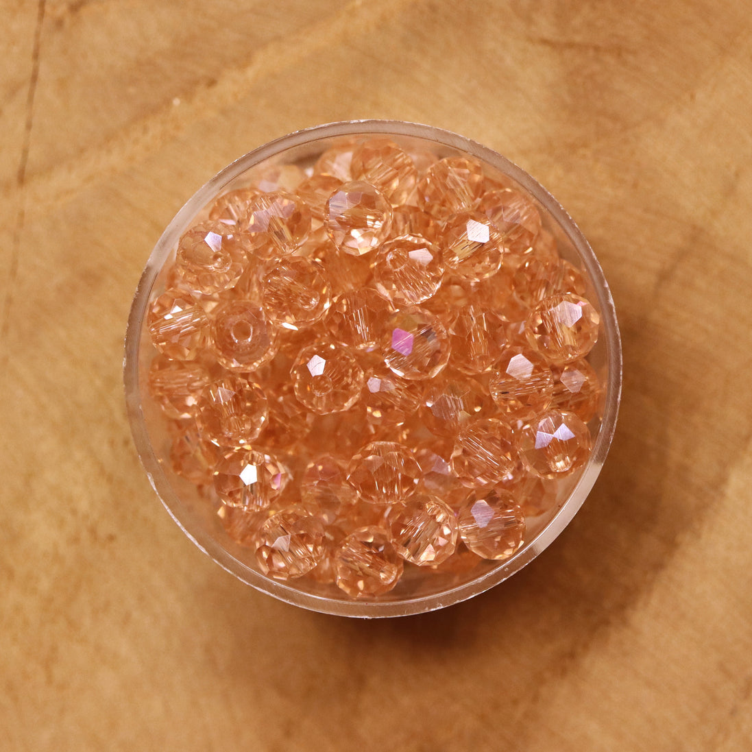 Rondel facetkralen 4x6 mm - Blush
