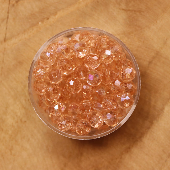 Rondel facetkralen 4x6 mm - Blush