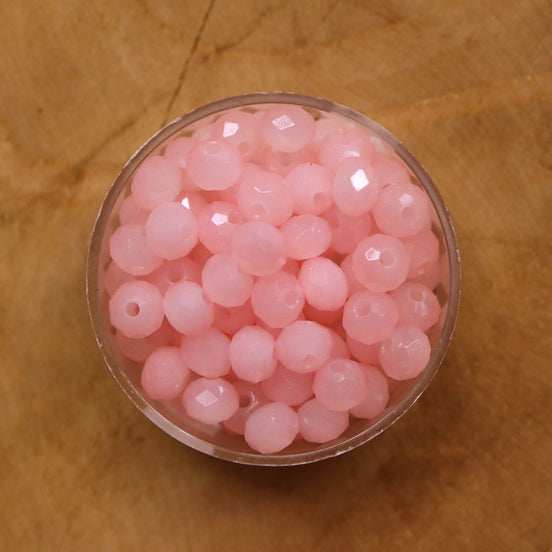 Rondel facetkralen 4x6 mm - Flamingo pink