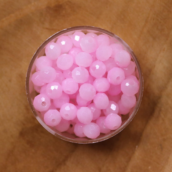 Rondel facetkralen 4x6 mm - Light soft pink
