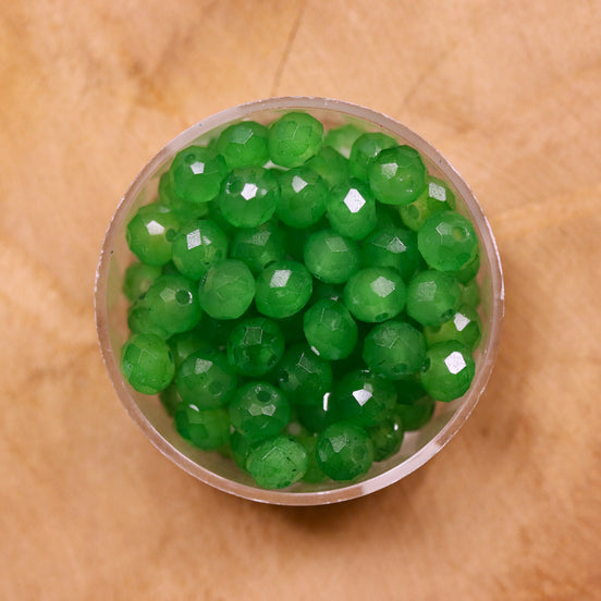 Rondel facetkralen 4x6 mm - Green