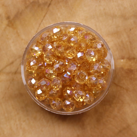 Rondelle Facettperlen 4x6 mm - Champagner