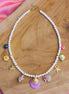 Kralenketting - glasparels met bedels