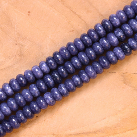 Kralenstreng rondellen dyed jade - Indigo