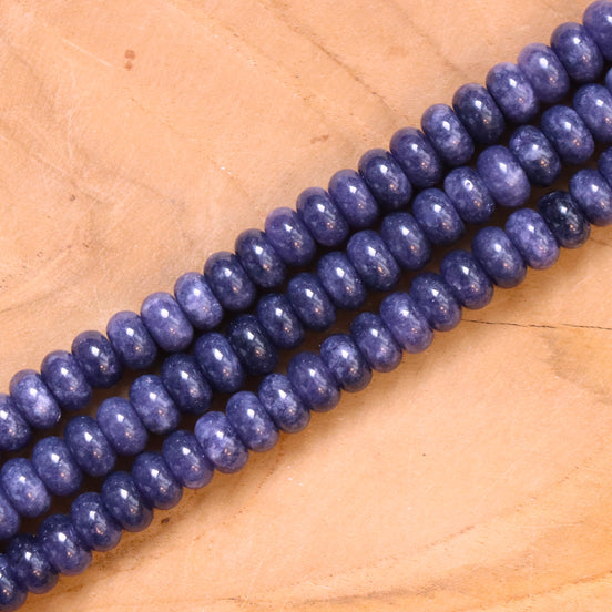 Kralenstreng rondellen dyed jade - Indigo