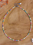Bead necklace - colored shells silver