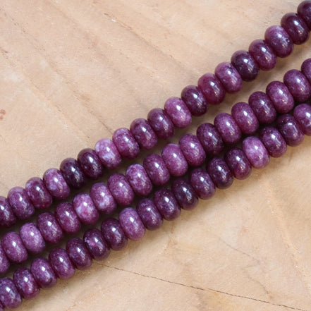 Kralenstreng rondellen dyed jade - Aubergine