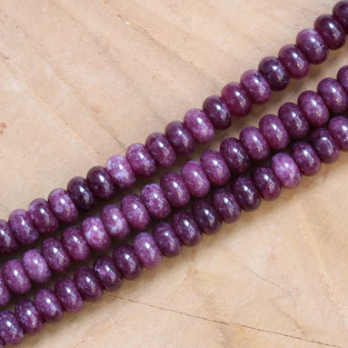 Kralenstreng rondellen dyed jade - Aubergine