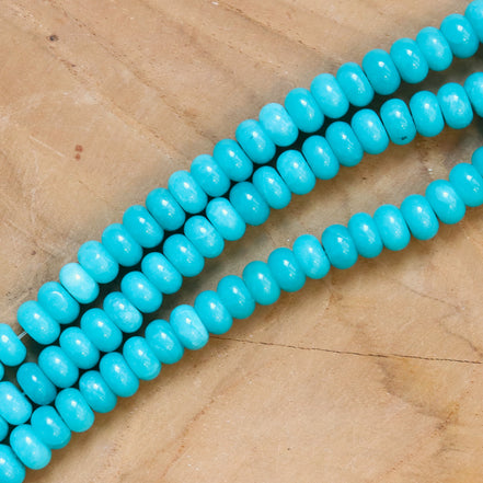 Kralenstreng rondellen dyed jade - Turquoise blue