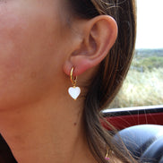 Earring charm trochus shell heart - gold