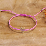 Armband met gouden hart - roze