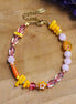 Rose quartz and shell beads bracelet