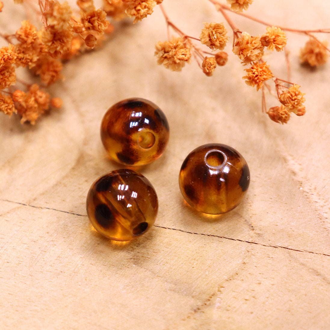 Kraal bruin -  acryl panterprint