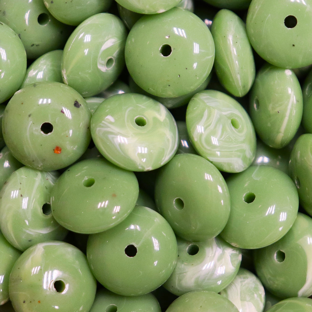 Acryl imitatie edelsteen rondellen- lichtgroen