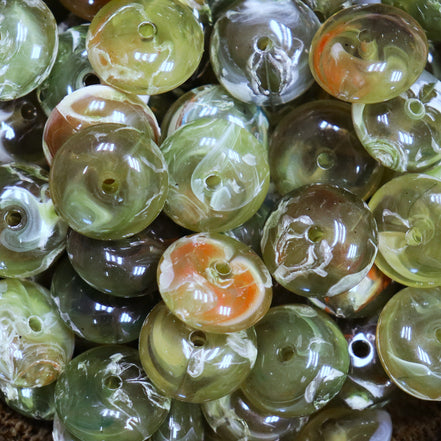 Acryl imitatie edelsteen rondellen - donkergroen