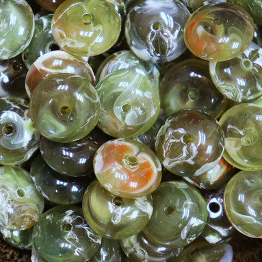 Acryl imitatie edelsteen rondellen - donkergroen