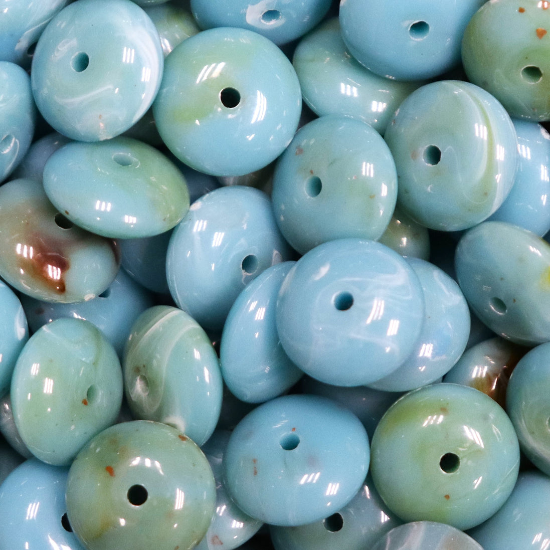 Acryl imitatie edelsteen rondellen - lichtblauw