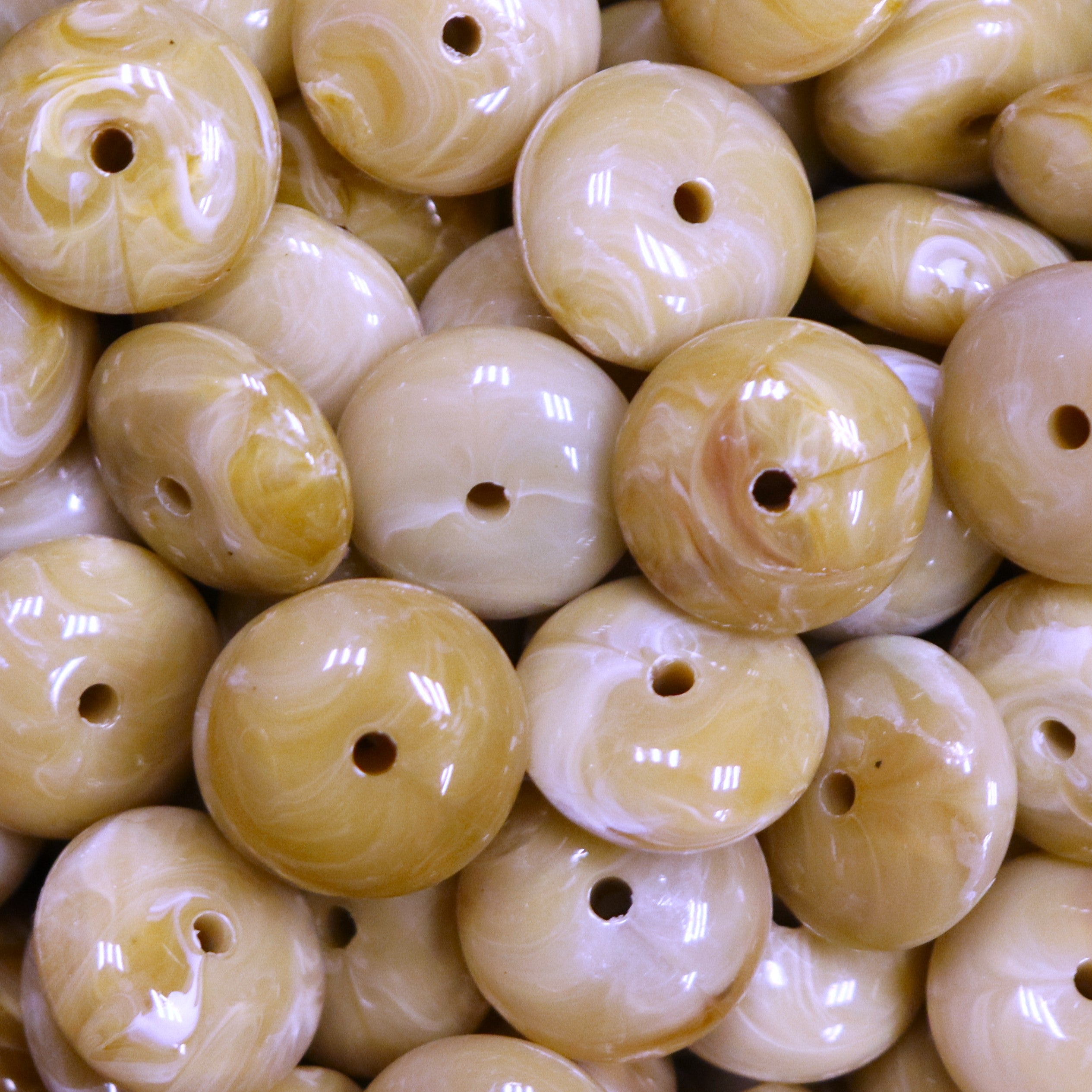 Acryl imitatie edelsteen rondellen - beige