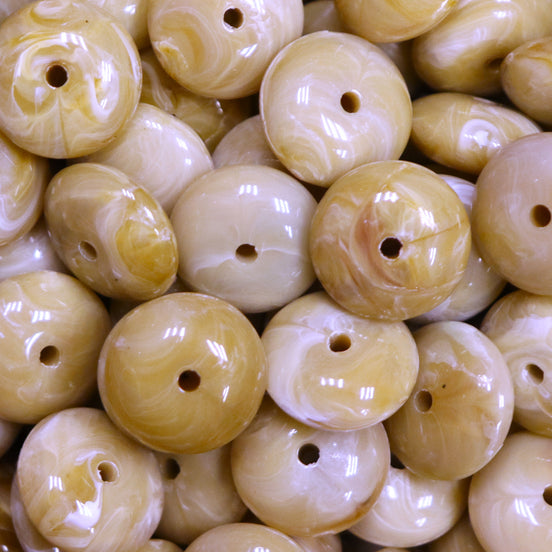 Acryl imitatie edelsteen rondellen - beige