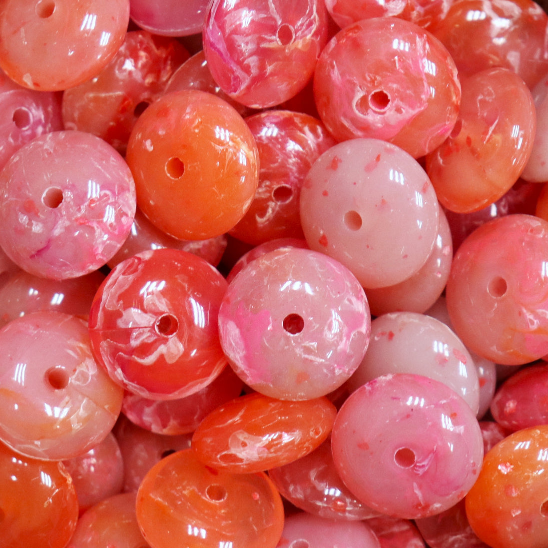 Acryl imitatie edelsteen rondellen - cherry