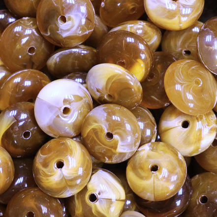 Acryl imitatie edelsteen rondellen - donkerbruin