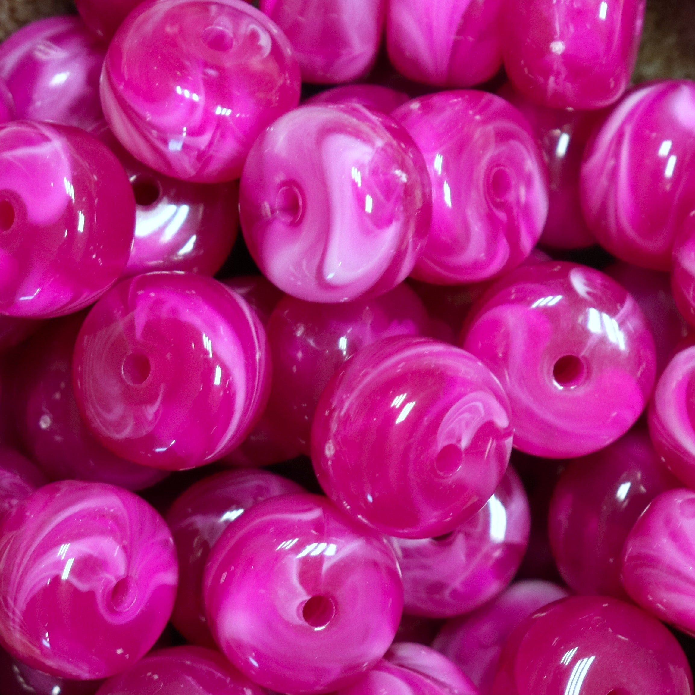 Rondellen disc acryl kraal - fuchsia