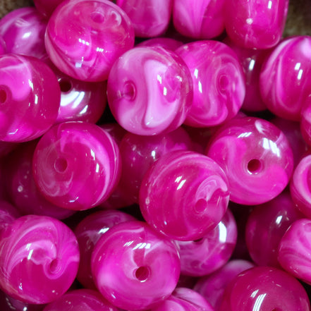 Rondellen disc acryl kraal - fuchsia