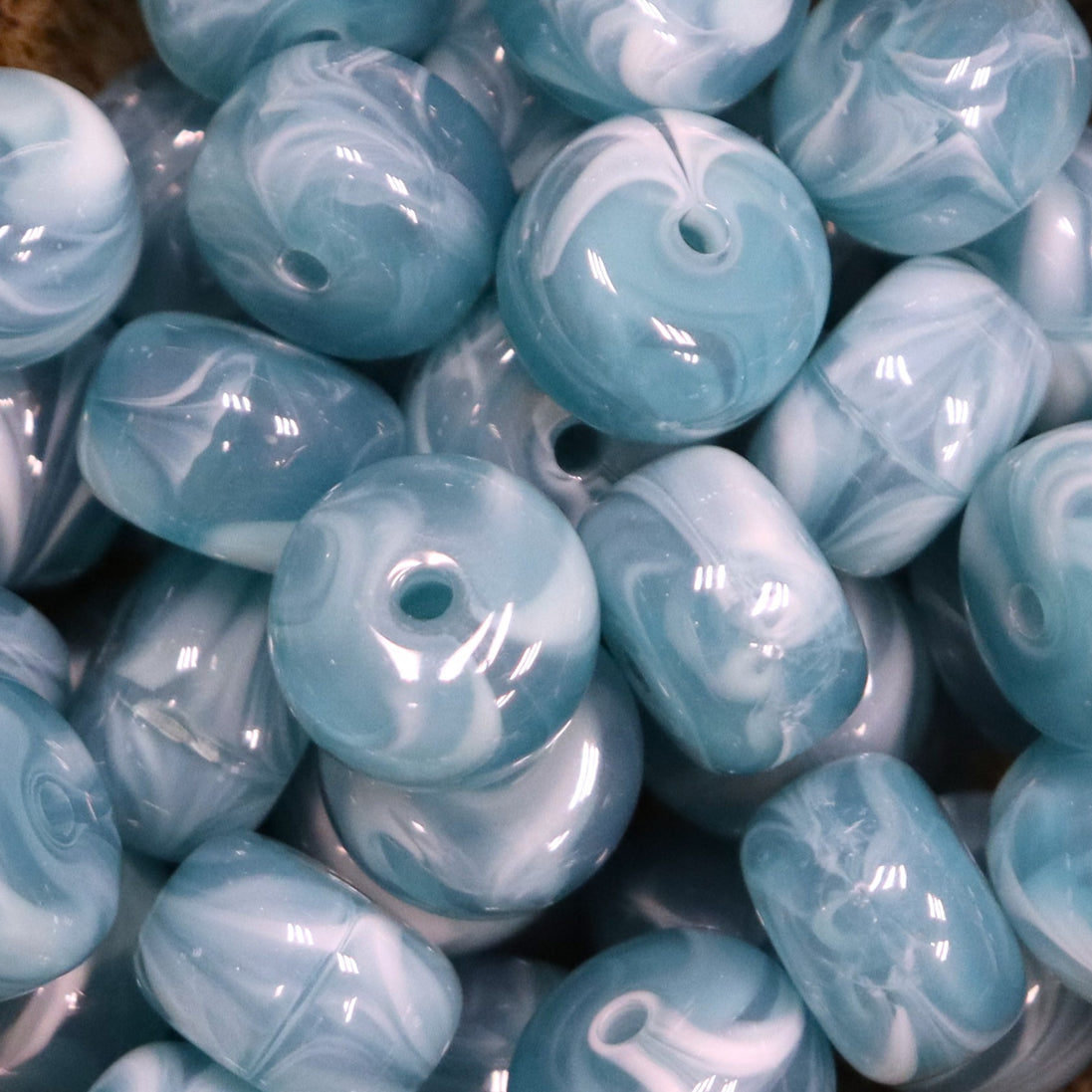 Rondellen disc acryl kraal - blauw