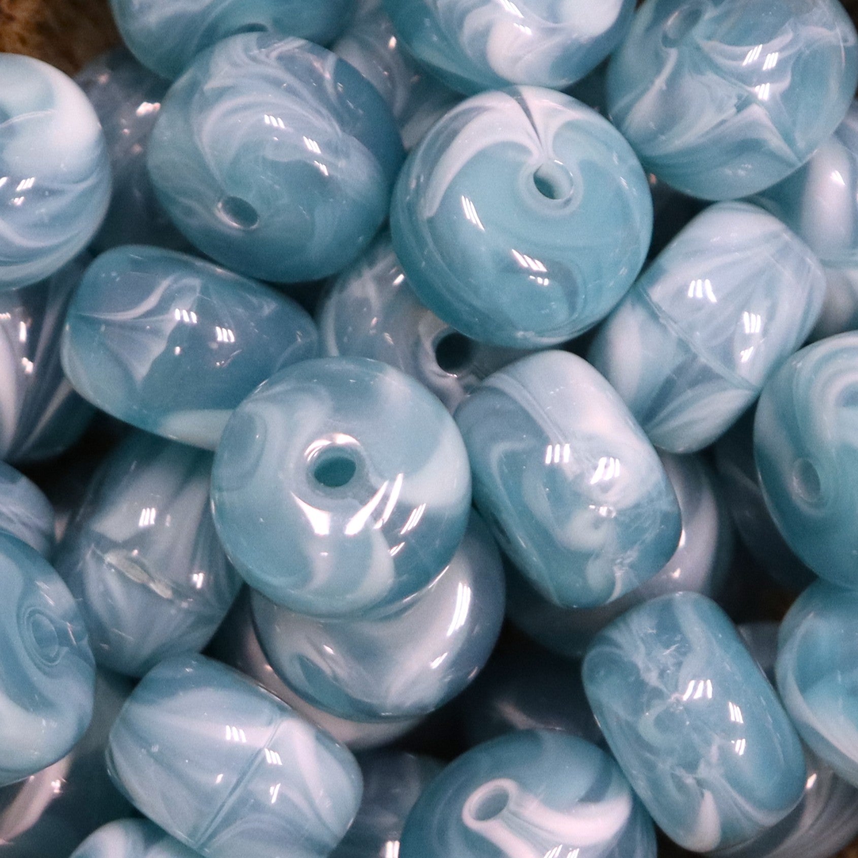 Rondellen disc acryl kraal - blauw